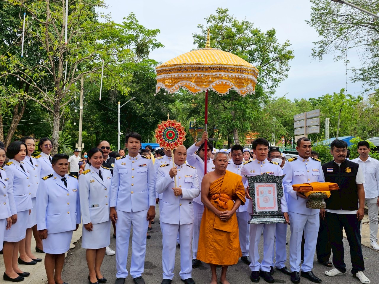 พิธีฉลองตราตั้งสมณศักดิ์ สัญญาบัตรพัดยศ เจ้าอาวาสวัดหลวงประชาบูรณะ